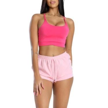 Imagem de Kit 1 top multiformas 1 short tactel Leve, Fresquinho, Academia e Casual-Feminino