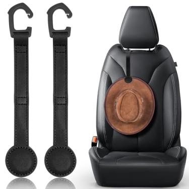 Imagem de 2 peças de suporte de chapéu de cowboy para carro magnético clipe de cabeça apoio de braço gancho de chapéu para carro, caminhão, SUV, acessórios organizadores de boné (preto)