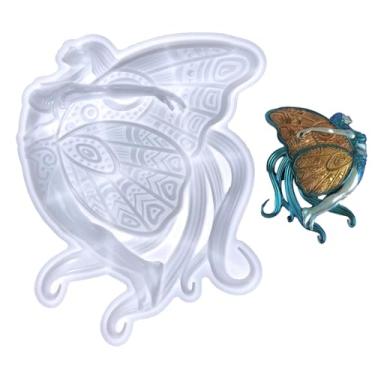 Imagem de Molde de resina de dragão, molde epóxi de silicone, molde de resina de anjo alado flexível para fazer velas, bolos, sabonetes, chocolates, artesanato faça você mesmo