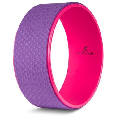 Imagem de (purple/pink) - Prosource Fit Yoga Wheel Prop 12" for Improving Yoga Poses & Backbends, Flexibility, Balance, Stretching, Relaxation, Black/White