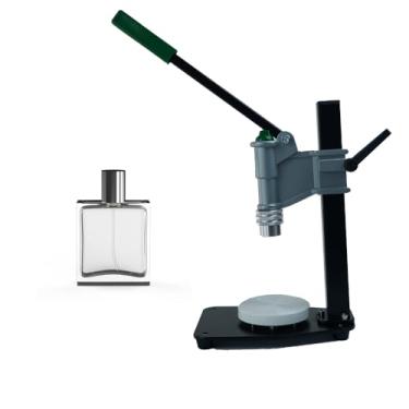 Imagem de Máquina de tampar garrafas de perfume de mesa, encadernação de baioneta de plástico, enrolamento de tampa, máquina de selagem de embalagem de perfume (branca-15 mm)