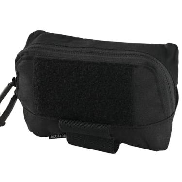 Imagem de tactifans Bolsa tática Molle Admin, bolsa de peito pequena Molle, bolso organizador de armazenamento para colete tático plataforma Molle de cinto de 4 cm (preto)