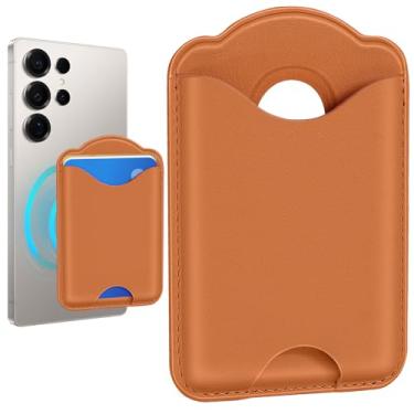 Imagem de Fjdcslwx Compatível com porta-cartão magnético Magsafe – carteira de telefone para Samsung Galaxy S25 Series, para iPhone 17/16/15/14/13/12 série para mulheres e homens para Apple Mag RFID Magnet Fit