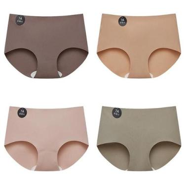 Imagem de Conjunto De 4 Calcinhas De Seda Sem Costura Femininas Confortáveis E L
