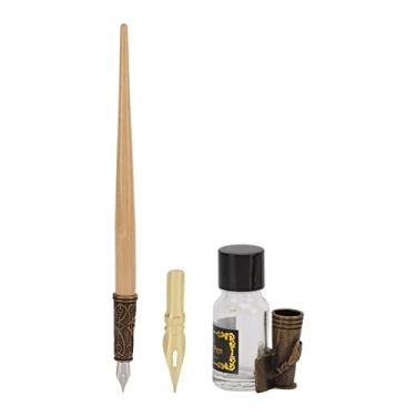 Imagem de Conjunto de canetas de penas, elegante, durável, caligrafia, escrita, papelaria, caixa de presente para amantes, professores, colegas de classe, madeira de bétula, aço inoxidável, (SP142666