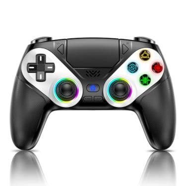 Imagem de Gamrombo LED Wireless Controller for PS5, Compatible with PS5 Pro/Slim/PC, Dual Vibration, Macro/Turbo Function, 3.5mm Audio Jack, 6-Axis Motion Contro Gamepad with Speaker