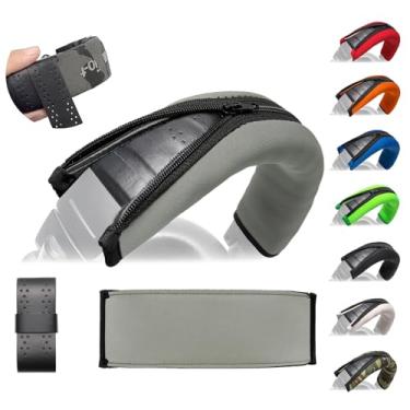 Imagem de Voarmaks Capa de cabeça M50X, almofada de neoprene de camada dupla compatível com fones de ouvido da série Audio Technica ATH M50 M50X M50XBT M50S M40X M40 M30 M Series - Proteção de fita cinza