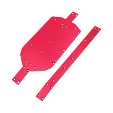 Imagem de JunZheHub Placa de Proteção de Chassi Metálica com Superfície Reforçada, Conjunto de Trilhos de Proteção de Chassi para Caminhões de Modelismo RC 14209, Vermelho