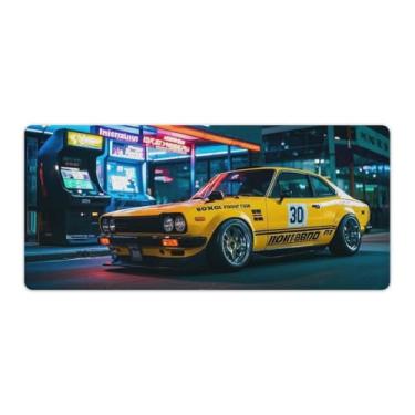 Imagem de HouLaiZhe Retro Classic RX3 JDM Car Game Console Neon Gaming Mouse Pads JDM Car Desk Pads Grandes Mousepads para Desktop Keyboard Computer Mat40x90cm