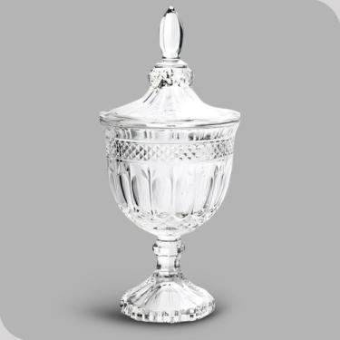 Imagem de Potiche De Vidro Hauskraft 24 cm Bomboniere Baleiro Decorativa Elegant