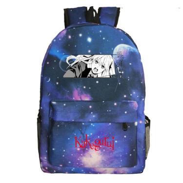 Imagem de Mochila escolar Anime Kakeguruis Kakeguruis, bolsa infantil 31x14x45cm
