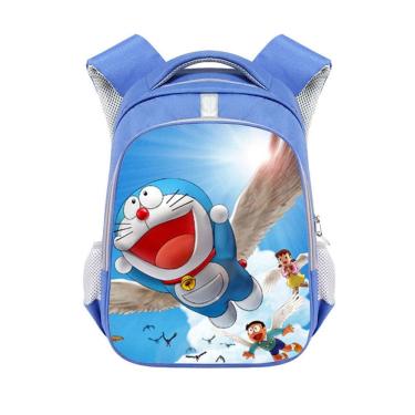 Imagem de Mochila Doraemons Cartoon Kids School Terylene 26x13x36cm