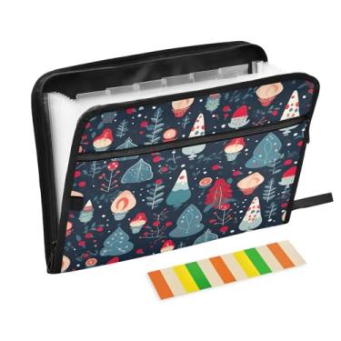 Imagem de Wassud Cartton Trees Organizador de arquivos sanfonado com 13 bolsos, pastas expansíveis com abas e adesivos, tamanho carta A4, papel para recibos, documentos, pasta organizadora para viagens de