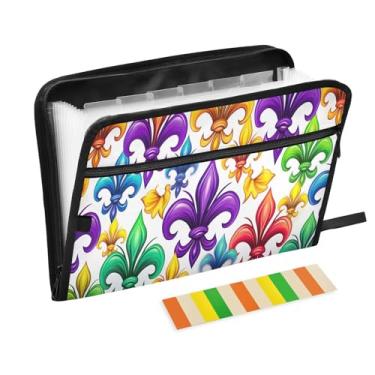 Imagem de Wassud Acordeão de flores, organizador de arquivos, letras A4, pastas de papel, organizador de documentos, fólio com etiquetas, pasta de arquivos expansível, 13 bolsos