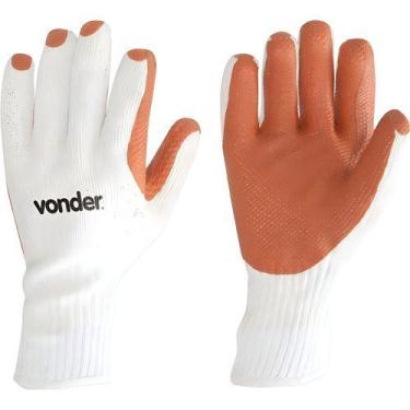 Imagem de Luva de malha com látex MLV1001 laranja tamanho 10 VONDER