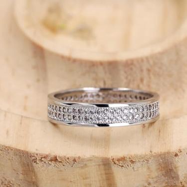 Imagem de Anel feminino CZ com várias pedras, pulseira de cristal deslumbrante, presente romântico para namorada, anel chique para uso diário YC6560, Latão, Sem pedra preciosa