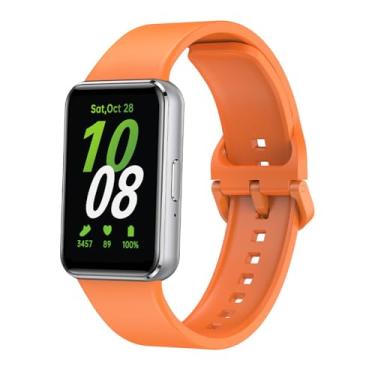 Imagem de Pulseira de silicone para Samsung Galaxy Fit 3, pulseira esportiva de substituição para Samsung Galaxy Fit3, acessórios, laranja, para Samsung Galaxy Fit 3