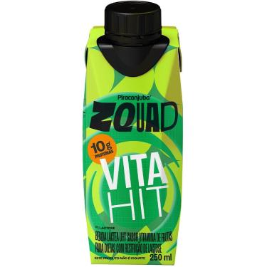 Imagem de Bebida Láctea Piracanjuba ZQuad Vita Hit Sabor Vitamina de Frutas com 10g de Proteína 250ml
