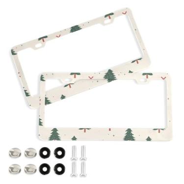 Imagem de Wassud Moldura decorativa de placa de carro de alumínio para árvore de Natal, 2 unidades, suporte universal para placa de licença para carros padrão dos EUA