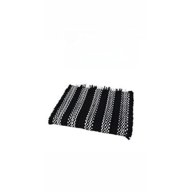 Imagem de Jogo de Tapete Cozinha Kit 3 Peças 2 Tapetes 1 Passadeira(Preto)