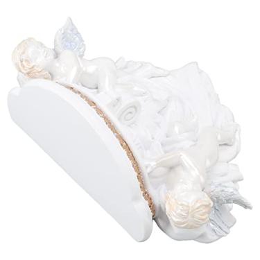 Imagem de ZAWELIYO Prateleira de Parede de Anjo de Resina, Rack Decorativo Requintado para Quarto, Sala de Estar, Cozinha, Material de para Decoração de Casa Em Estilo Europeu (Ouro Branco Puro)
