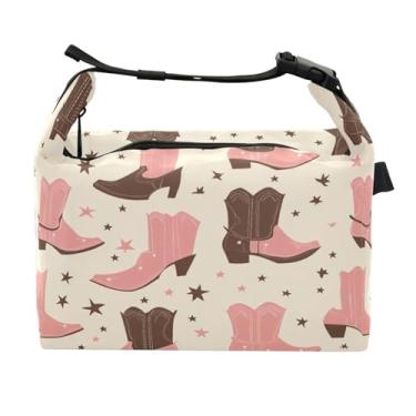 Imagem de STAYTOP Linda lancheira de botas de cowboy com fivela de alça, lancheira isolada para meninos e meninas, lancheira térmica para trabalho escolar