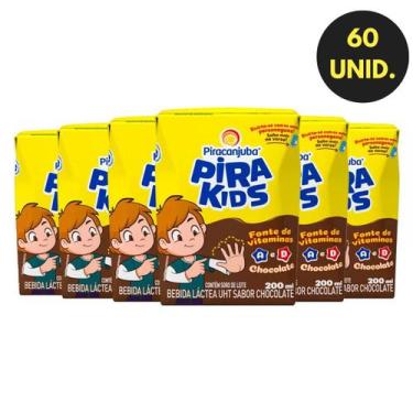 Imagem de Kit 60 Bebida Láctea Pirakids Piracanjuba 200ml
