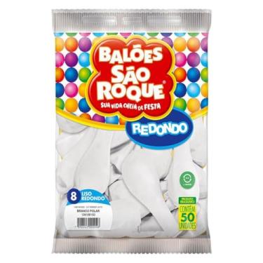 Imagem de Kit Balão São Roque 8 Liso com 50 Unidades em Diversas Cores