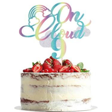 Imagem de Dxsdgetue On Cloud 9 Cake Topper - Happy 9th Birthday Cake Decor, Dreamy Gradient Color Girls Birthday Party Decoration Supplies