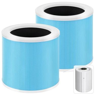 Imagem de Substituição do filtro de ar DH-JHD07, compatível com purificador de ar VOOPNU DH-JHD07, HEPA verdadeiro 4 em 1 com carvão ativado, versão padrão (azul), pacote com 2