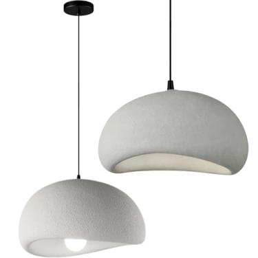 Imagem de Gimpo, Lustre Pendente Luminária Japonesa Wabi-Sabi Orgânico Cogumelo Concreto Gimpo LTJ30-CINZA-A