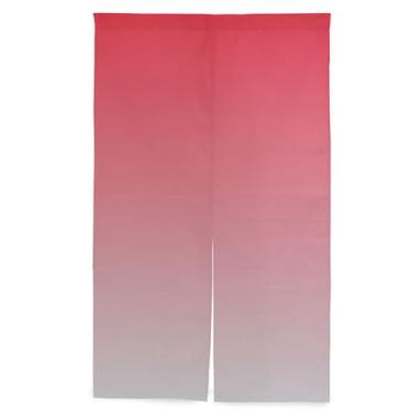 Imagem de Joisal Cortina Alizarin Crimson Gainsboro Gradiente Japonesa Noren Porta de Cozinha Privacidade Ajustável Porta 1 Painel Cortina 135 x 89 cm