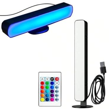 Imagem de 1 unidade de Luz LED RGB Lâmpada Ambiente Multicolorida com Base Multi-Posições Luzes Fita Ritmo Musical USB Controle IR Decoração para Casa Parede Sala Estar