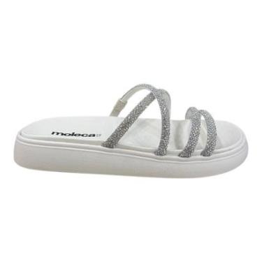Imagem de Chinelo Papete Feminino Moleca Tiras Brilho Casual Conforto Strass Superleve Antiderrapante 5469.150-Feminino