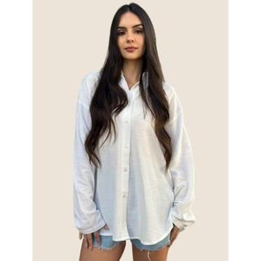 Imagem de Camisa Alfaiataria Reta Manga Longa Colcci Cor:;Tamanho:GG-Feminino