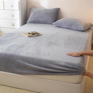 Imagem de Lençol de baixo de pelúcia ultramacio com bolso profundo, capa protetora de colchão, conjunto de cama para todas as estações, elástico ultra elástico de 360 graus, para quartos tipo 03||150 x 200 cm