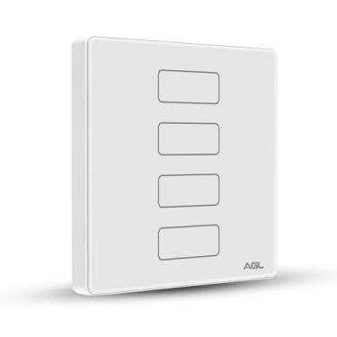 Imagem de Interruptor Inteligente 433MHz Touch 4 Teclas Branco AGL – Controle por App e Assistentes de Voz