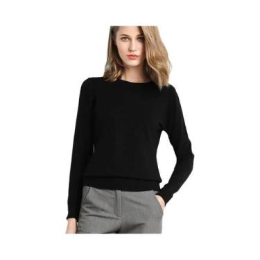 Imagem de Suéter De Lã De Cashmere Com Decote Redondo Para Mulheres Em Tamanho G