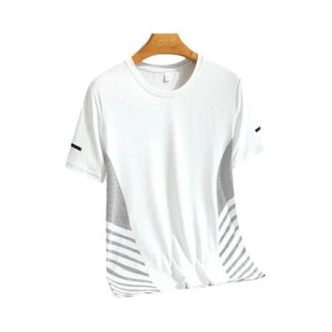 Imagem de Camiseta De Corrida Masculina De Verão Secagem Rápida Em Seda Gelada E