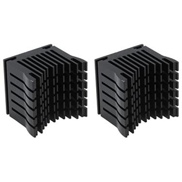 Imagem de Hyuduo Refrigerador de Dissipador de Calor de Alumínio 2 Unidades Dissipador de Calor de Alumínio Puro Espessado Universal para Placas-mãe DIY Com Suporte Ajustável e Tamanho de Base de (BLACK)