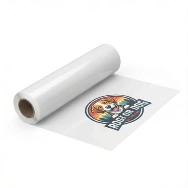 Imagem de Rolo de filme de transferência DTF 33 cm x 100 m para impressora A3 DTF, papel de transferência de calor PET brilhante de um lado, peeling frio e quente, direto para filme para camisetas têxteis (33