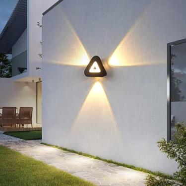 Imagem de GZZBMY LED Outdoor Arandela IP65 Impermeável Alumínio Iluminação de Parede Moderna Minimalista Arandelas Interior/Exterior para Terraço Varanda Corredor Escada Entrada (Luz Quente Preta, 3 Vezes)