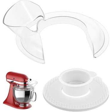 Imagem de Protetor de derramamento e tampa da tigela do misturador (apenas para tigela de aço inoxidável) compatível com acessórios e acessórios de batedeira de cabeça inclinada Kitchenaid de 4,5 a 5 litros