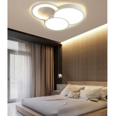 Imagem de Luminária de teto moderna, luminária de teto geométrica, lustre LED regulável (3000 K-6000 K), 50 cm, adequada para iluminação de sala de estar, quarto, cozinha e quarto infantil (50 * 5 cm)