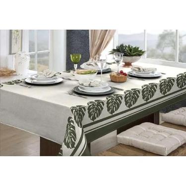 Imagem de Toalha de Mesa Linhão Rústica Oxford - Estampada, 4, 6 e 8 Lugares, Durável e Elegante para Cozinha ou Sala de Jantar(Costela de Adão,250x1,40)