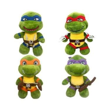 Imagem de Bonecos De Pelúcia TMNT Tartarugas Ninja De 25cm, Leo, Raph, Mike, Don
