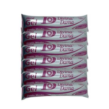 Imagem de Kit C/ 6un Henê Gel Divina Dama Médio Bisnaga 180g