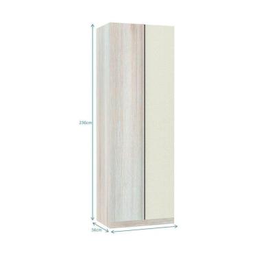 Imagem de Guarda-Roupa Solteiro Luciane Canto Reto Direito E Esquerdo Plus 1 Porta 80 Cm