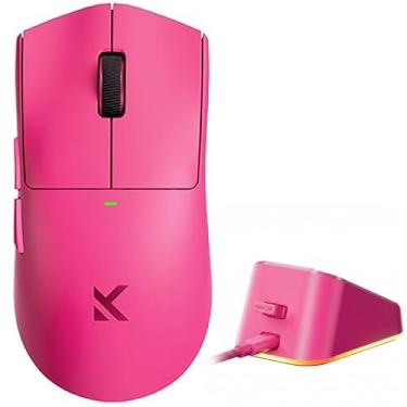 Imagem de Hyekit Mouse para jogos MCHOSE K7 Ultra Wireless Esports com base de carregamento magnético, sensor óptico PAW3950, sondagem dupla de 8K, 42K DPI, 59 g leve, 5 botões programáveis, bateria de 130