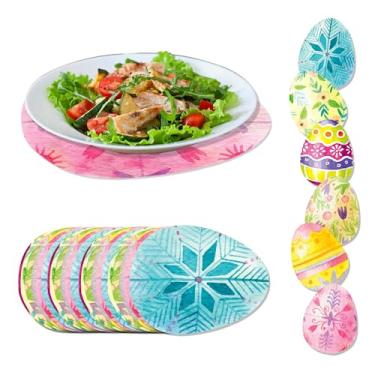 Imagem de Jogo americano de Páscoa, jogo americano de papel, aquarela com estampa de ovos, tapetes descartáveis de mesa de jantar, decorações de Páscoa, para mesa, aniversário, casamento, cozinha, decoração de